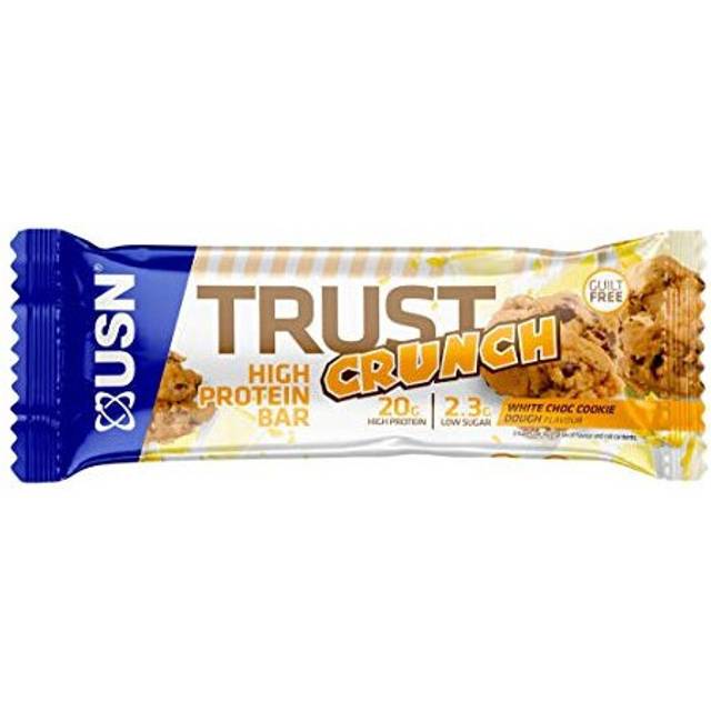 USN Trust Crunch Protein Bar, Low Sugar, 20 g of Protein Per Protein Bar, White Chocolate, 12 x 60 Protein Bars