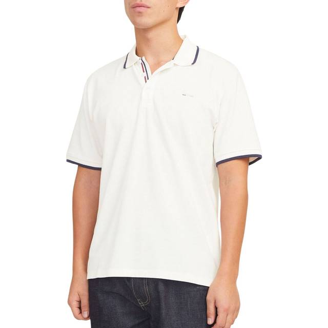 Enfärgat Piké T-shirt - Vit - XXL