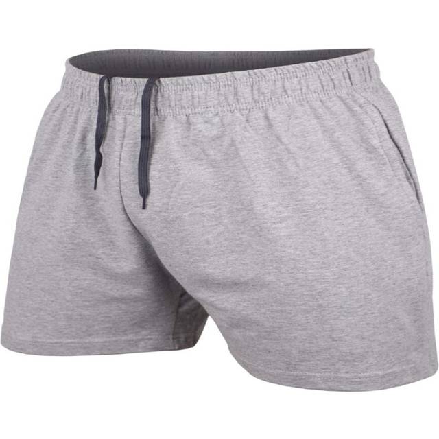 JEEING GEAR Men's Bodybuilding Workout Gym Shorts 3 Inseam Sports Cotton with Pocket Gray Color Size L