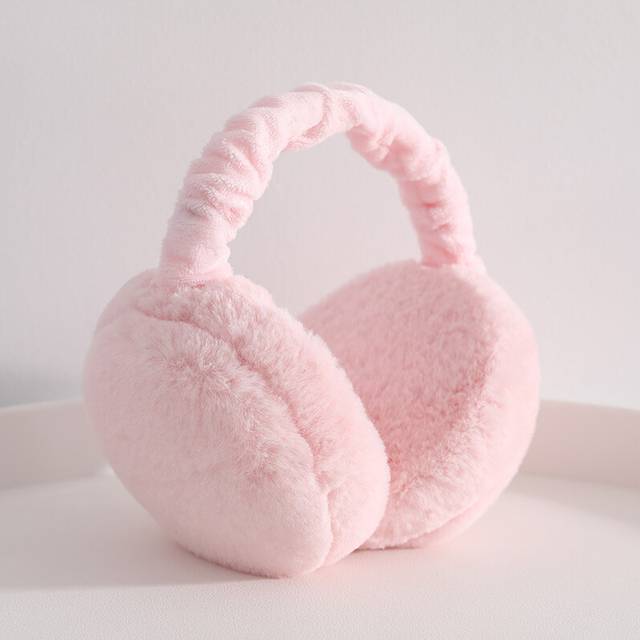 (Pink) Women Men Winter Warm Cute Faux Furry Earmuffs Headband Outdoor Windproof