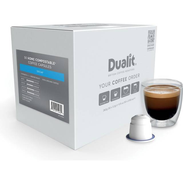 Nespresso Compatible Organic Colombian Home Compostable Coffee by Dualit 50 Servings 5x10 Pk of Premium Coffee Pods 100% Home Compostable Capsules