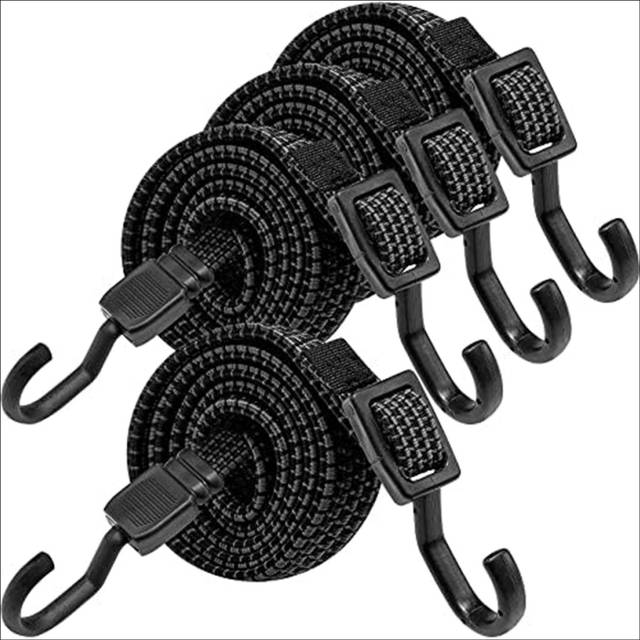 Bungee with Hooks,4Pcs Expanders Hooks,100cm Adjustable Elastic Strap for Bicycle Carriers,Motorcycles