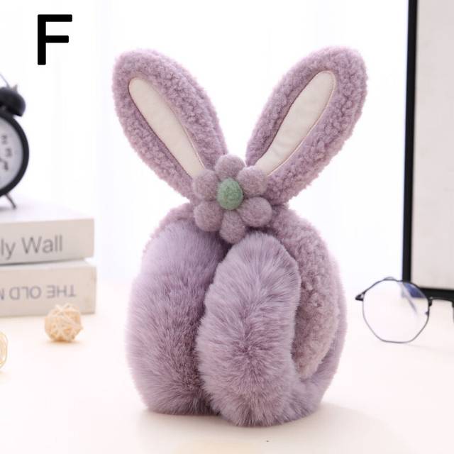 (F) Fashion Earcap Lovely Plush Earmuff Women Cute Rabbit Design Faux Fur