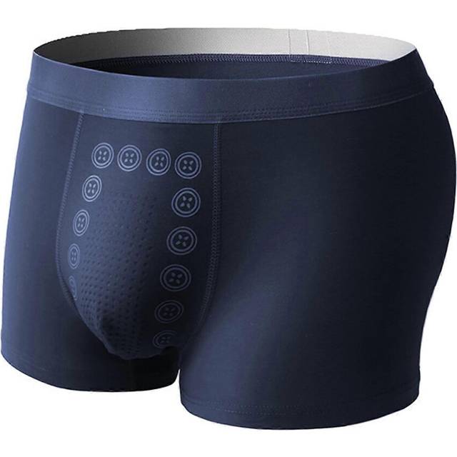 (L, Dark blue) Eft Underwear - Eft Energy Field Therapy Mens Underwear, Magnetic Therapy Energetic Man Ice Silk Boxer Briefs