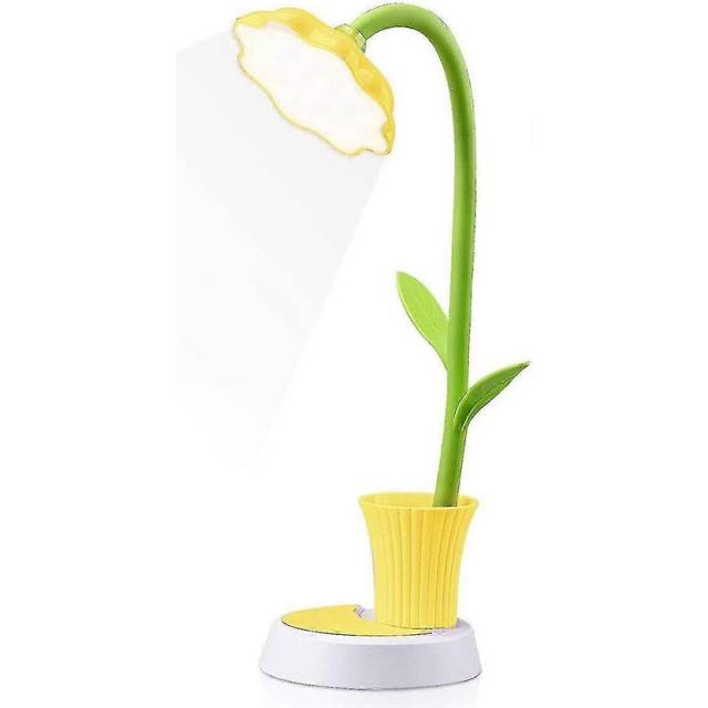 (As show, One size) Kids Desk Lamp - Creative Rechargeable Desk Lamp Led Eye Protection Touch Sensor Table Lamp Dimmable Bedside Lamp With Pen Holder