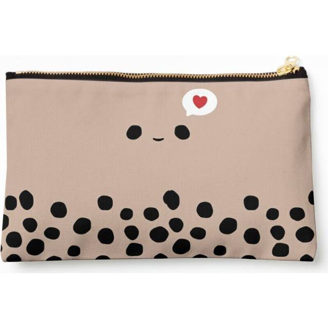Makeup Bag Kawaii Boba Tea Love Bubble Tea Cosmetic Organizer Tyvek Paper Bags Zipper Pouch