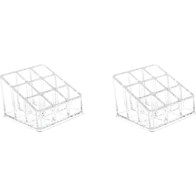 2X Makeup 9 Lipstick Acrylic Storage Display Stand Case Rack Holder Organizer
