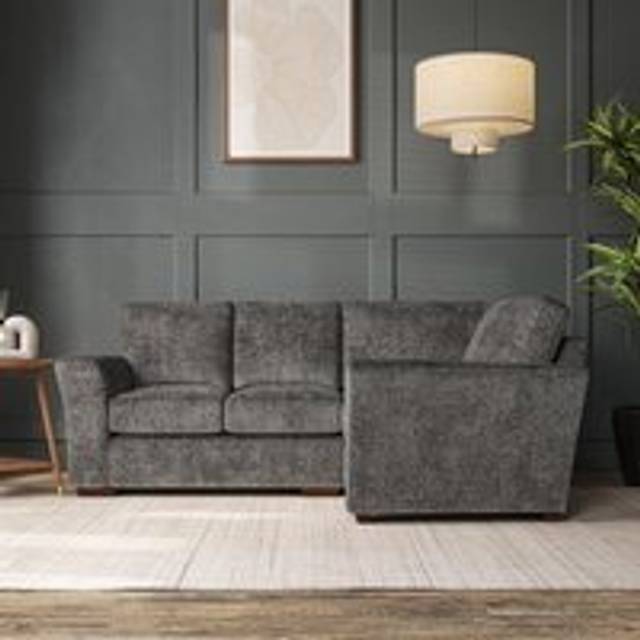 Lena Small Corner Sofa - Chunky Chenille Charcoal