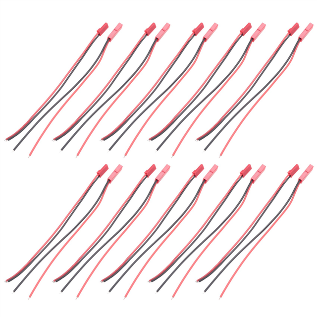 10 Pairs 150mm JST Connector Plug Cable Line Male+Female for RC BEC Lipo Battery
