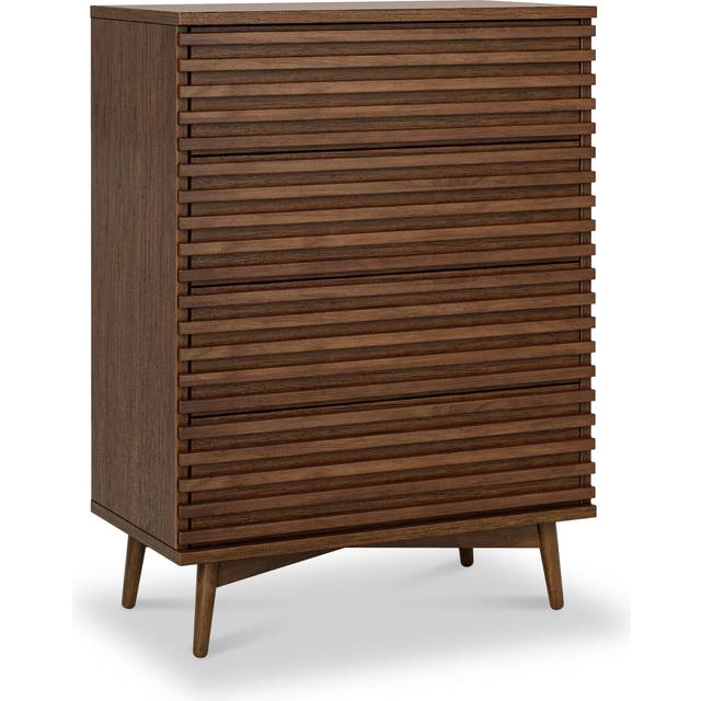 Kari Dark Oak 4 Drawer Chest of Drawers, Scandi Storage | Roseland