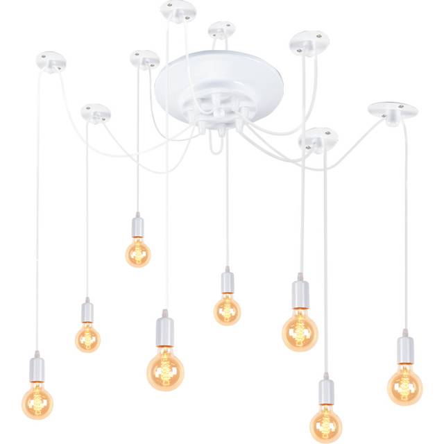 Industrial Pendant Lights White Classic Edison Ceiling Light Vintage Ceiling Lights E27 Retro Antique Spider Chandelier 8 Heads