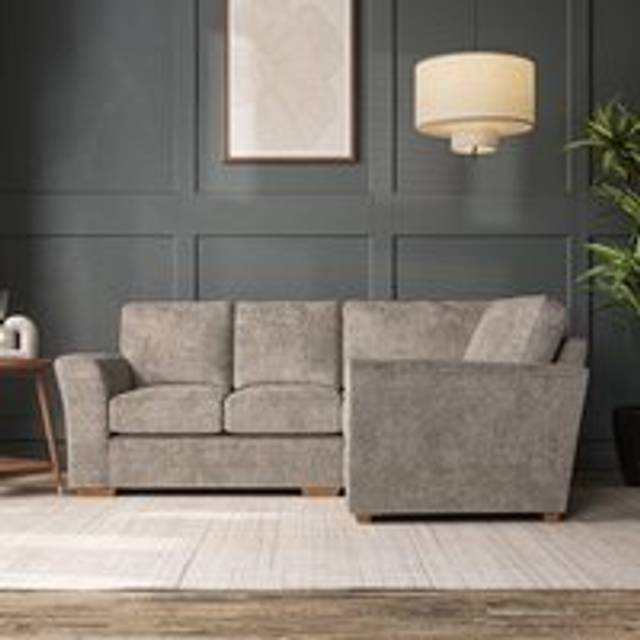 Lena Small Corner Sofa - Chunky Chenille Mushroom