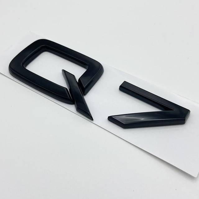 (glossy black Q7) 3D ABS Numbers Letters Q2 Q3 Q4 Q5 Q6 Q7 Q8 Emblem for Audi Q series Car