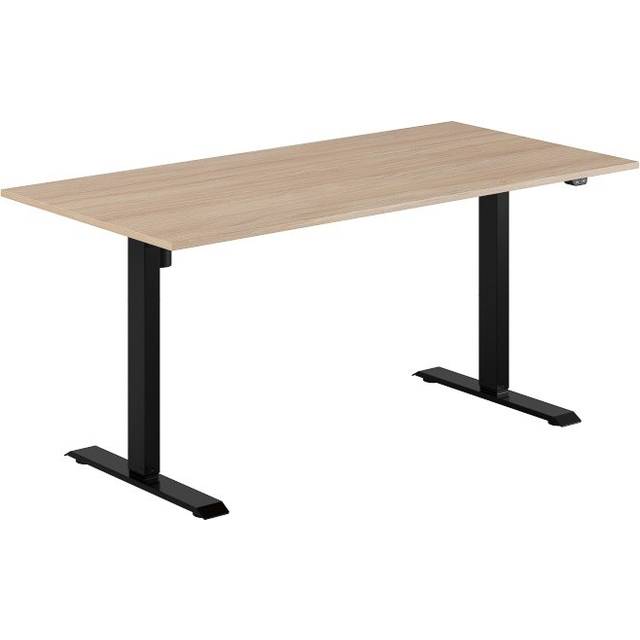Höj och sänkbart skrivbord, 1-motorigt, svart stativ, urban oak bordsskiva 160x80cm