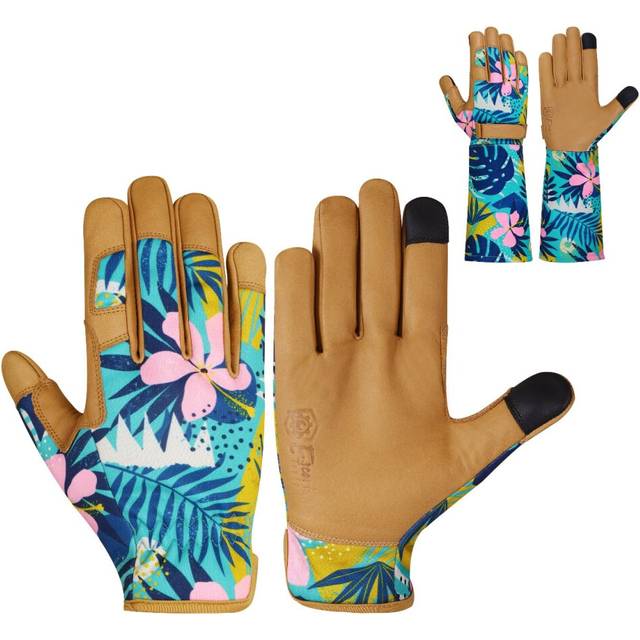 Escort Tools Ladies Leather Gardening Work Gloves Thorn Proof, Touch Screen, Multipurpose, Breathable High Dexterity Mechanic Heavy Duty Safety