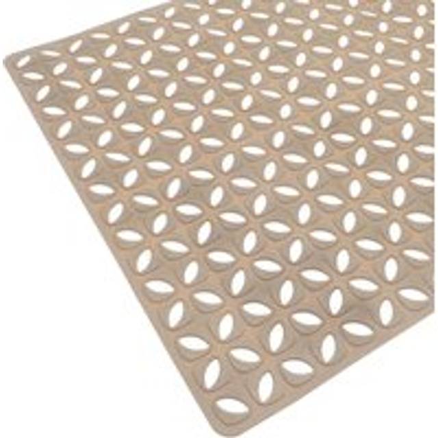 Bath Mat With Safety Suction Cups Geometric Pattern 70 x 40cm - Natural