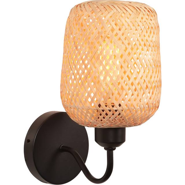 Indoor Wall Light Bamboo Wall Lights Retro Vintage Wall Sconce E27 for Living Room Bedroom
