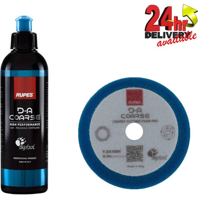 Rupes BigFoot DA Coarse Compound Polish Gel 250ml with Coarse Foam Pad 9.DA100H