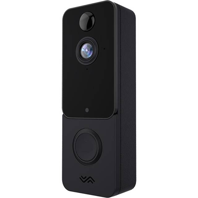 Black Wireless Video Doorbell 1080p Visual Real-time Intercom Wi-fi Video Bell Pir Detection Night Vision 2-way Talk Home Security Camera With 140 Vie