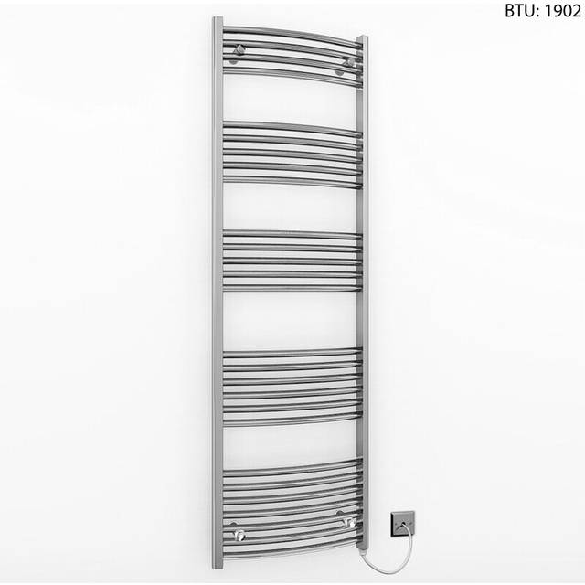 (600 x 1600mm (BTU: 1902)) Curved Chrome Electric Towel Rail Radiator