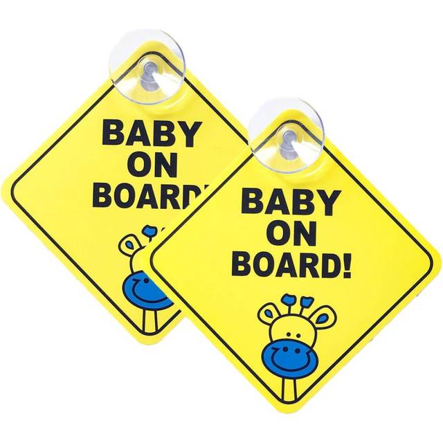 2pcs Baby Car Signs, Magnetic Car Reflective Safety Warning Stickers (Yellow)
