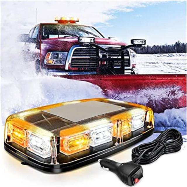 (white, type2) 48led Roof Top Strobe Lights Emergency Safety Hazard Warning Light Led Flashing Light Bar Mount For 12v 24v Car Truck