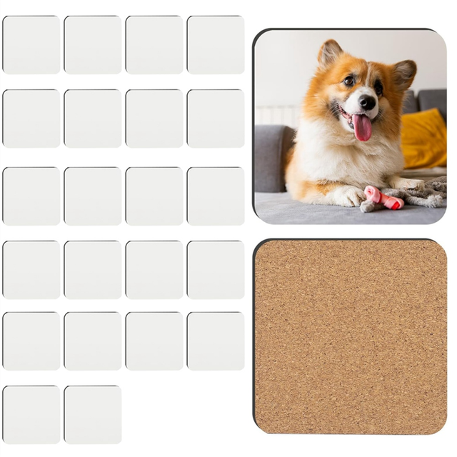24PCS Sublimation Coasters Blanks Wood Hardboard Blank
