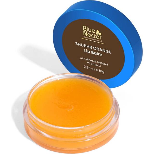 Blue Nectar Shubhr Orange Lip Balm & Gloss with Ghee And Natural Vitamin C for Dry Chapped Lips|100% Ayurvedic|Paraben & Sulphate Free| (0.5 oz  10 He