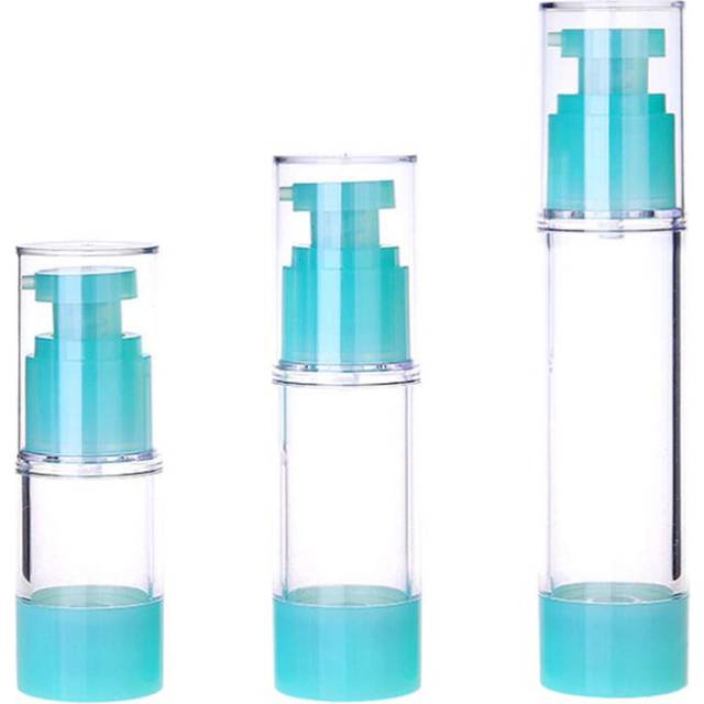 Lurrose Vacuum Container 3PCS 15/30/50ml Airless Pump Bottles Press Pump Cosmetics Container Essence Cleanser Emulsion Storage Dispenser for Travel