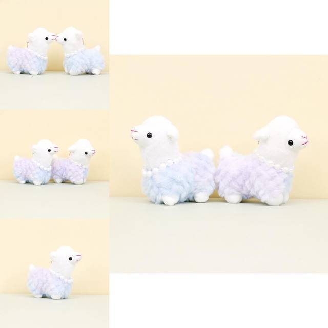 Rainbow Adorable Alpaca Plush Toy Keychain Colorful Cute Llama Stuffed Animal