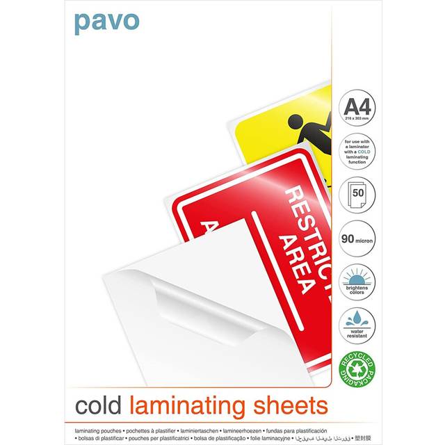 PAVO Premium A4 Self Cold Seal Laminating Pouches
