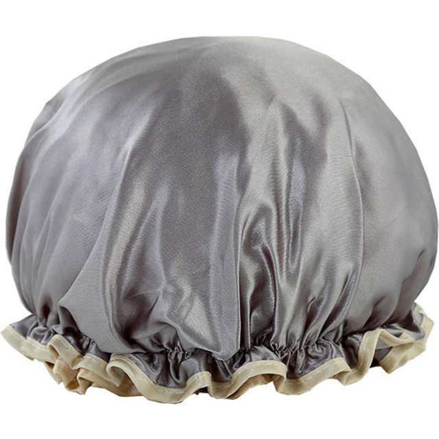 3 Pack Satin Silk Bonnet Sleep Cap Extra Large Jumbo Day and Night Cap-Gray