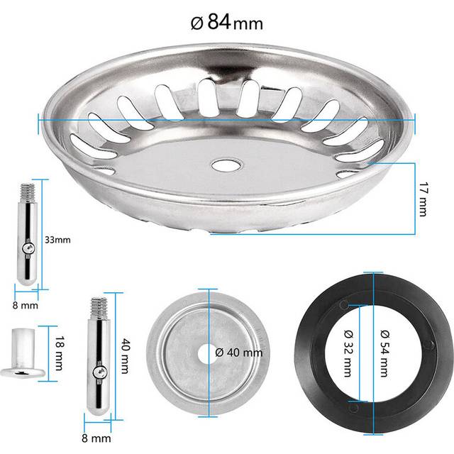 (84mm) 80mm/82mm/84mm Bathroom Sink Strainer Stainless Steel Water Stopper Sink