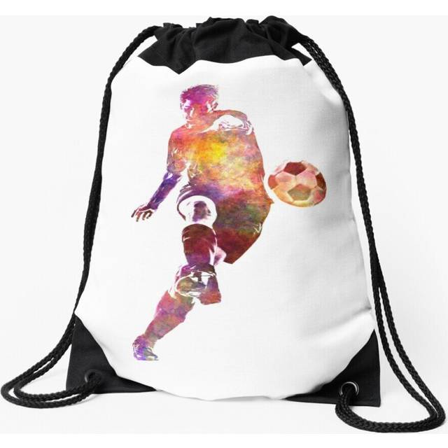 Drawstring Bag man soccer football player 10 Sport Gym Shoe Backpack