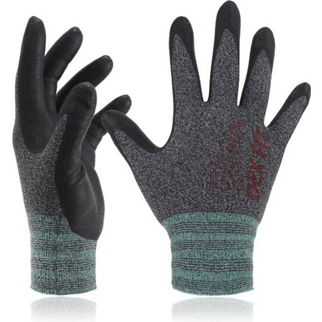DEX FIT Nitrile Work gloves FN330  1 Pair  3D-comfort Stretchy Fit  Firm grip  Thin  Lightweight  Touch-Screen compatible  Durable  Breathable  cool