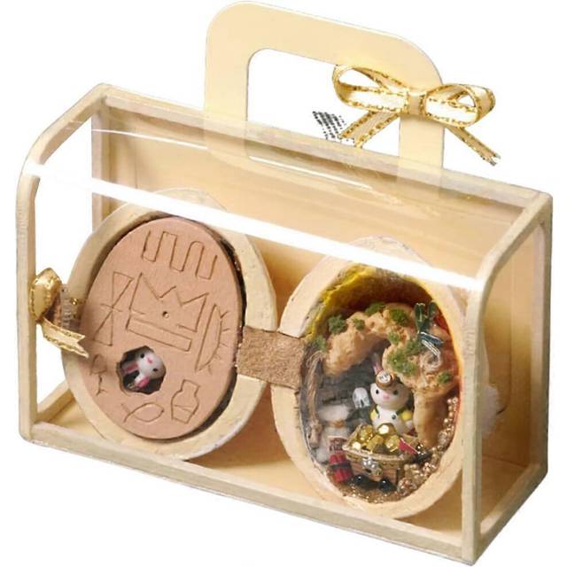 (Colour, One size) Miniature Walnut Dollhouse Kit 3D Wooden Puzzle Kids Craft Dolls House  Fairy Tale Scenes Mini Houses Build Kit Gift Birthday Chris