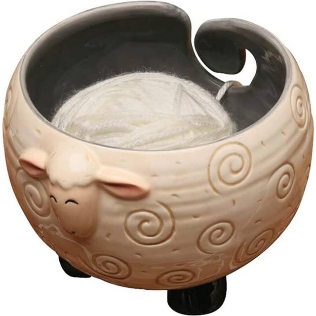 Sleepy Sheep Ceramic Yarn Bowl for Free , 6 W x 4.5inch H