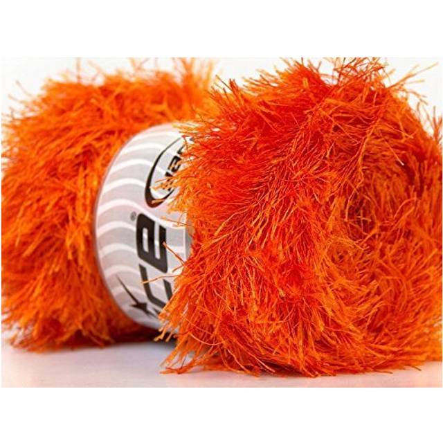 100 Gram Orange Eyelash Yarn Ice Fun Fur 164 Yards