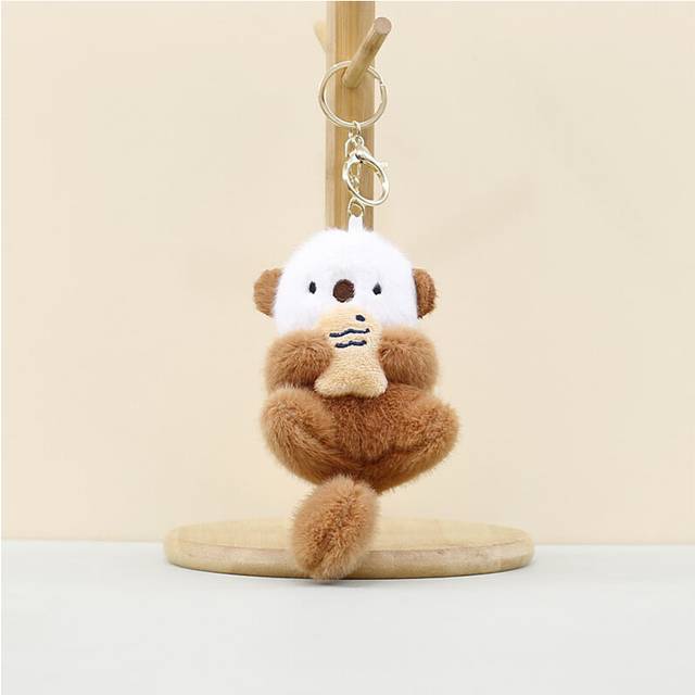 (Dark Brown) Cute Irresistibly Beaver Plush Keychain With High Quality Pp Cotton Soft Material