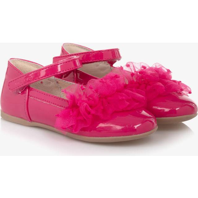 Mayoral Girls Pink Patent Organza Ruffle Pumps - 27