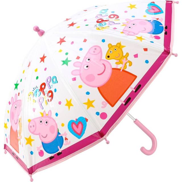 PEPPA PIG Umbrella Childrens Character Folding Kids Girls POE White