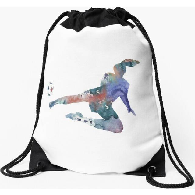 Drawstring Bag Female Soccer Player Sport Gym Shoe Backpack