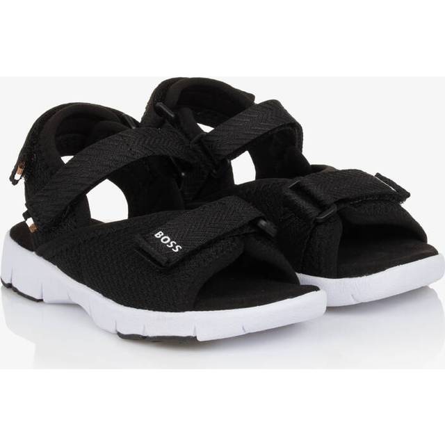 BOSS för pojkar. J51654 Sandaler med flätade remmar Svart (37), Karta, Kardborreband, Casual, barnmode (37)