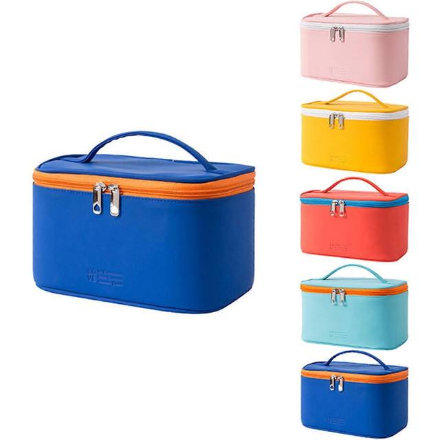 (sapphire, One size) New Upgrade Makeup Bag Travel Cosmetic Bags for Women Girls Zipper Pouch Makeup Organizer Waterproof Cute
