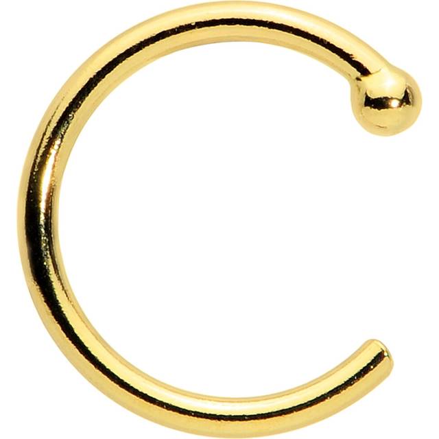 "Body Candy Tiny Nose Ring Hoop 20 Gauge 1/4"""""""" Solid 14k Yellow Gold Nose Hoop Xtra Small Diameter"