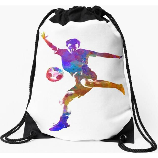 Drawstring Bag man soccer football player 14 Sport Gym Shoe Backpack