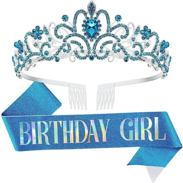 Birthday Girl Birthday Queen Sash & Rhinestone Tiara Set Tiara For Women Girl