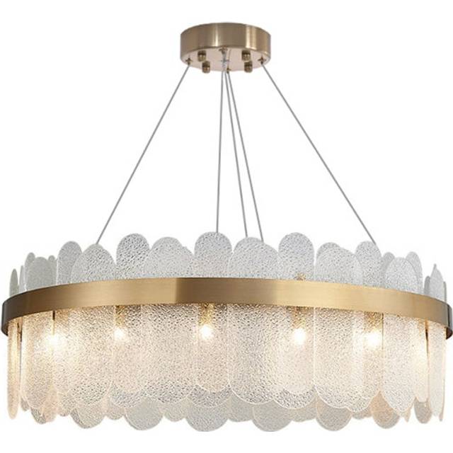 Aarzish Chandelier Modern Round Clear Glass Chandelier - Gold (27&#34; H x 40&#34; W x 40&#34; D)