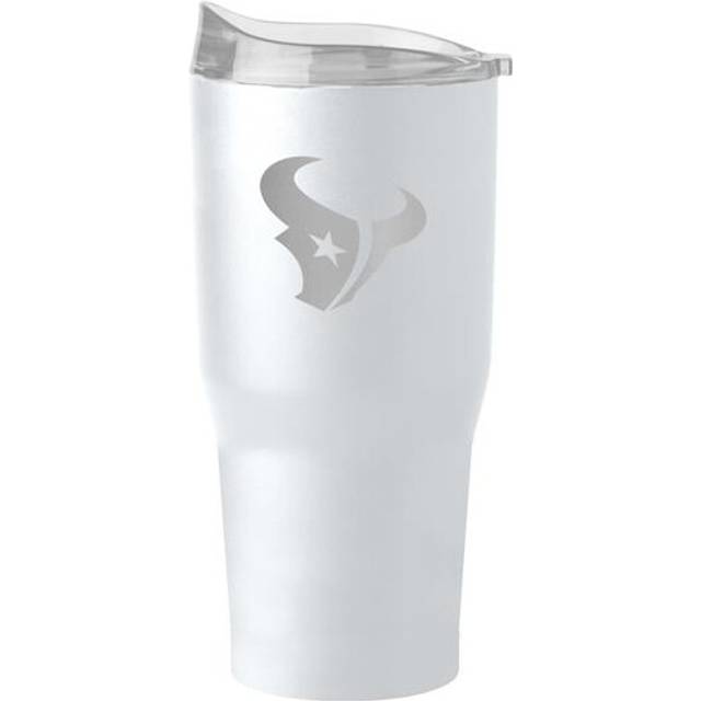 Logo Brands 613-S30PT-WHT-9 30 oz Houston Texans White Etch Powder Coat Tumbler