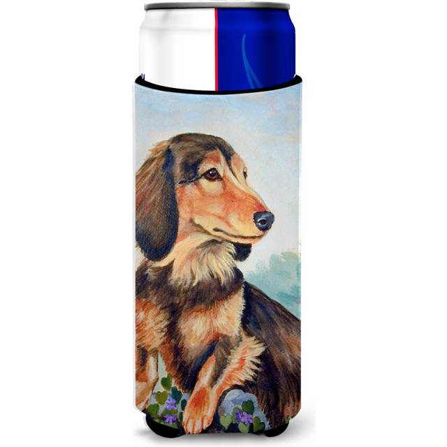 Long Hair Chocolate and Cream Dachshund Ultra Beverage Insulators for slim cans 7023MUK